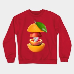 Orange Peach Dragon Fruit Gifts Vegetarian Crewneck Sweatshirt